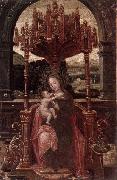 unknow artist The virgin and child enthroned oil painting